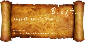 Bajzáth Ákos névjegykártya